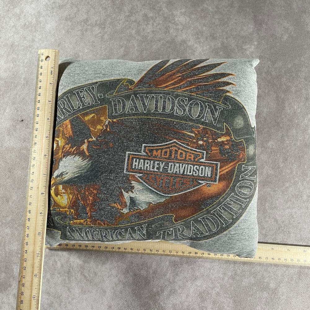 Vintage Harley-Davidson Eagle Custom Realtree Camo Throw Pillow 12x12